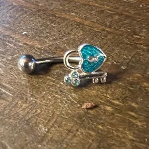 Lock and key belly ring